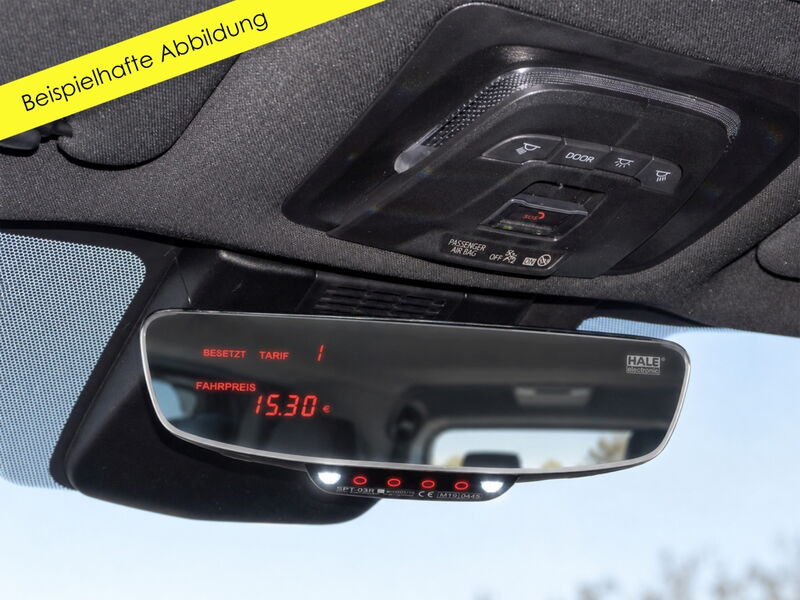 Taxi-Umrüstungen von INTAX – Spiegeltaxameter rahmenlos