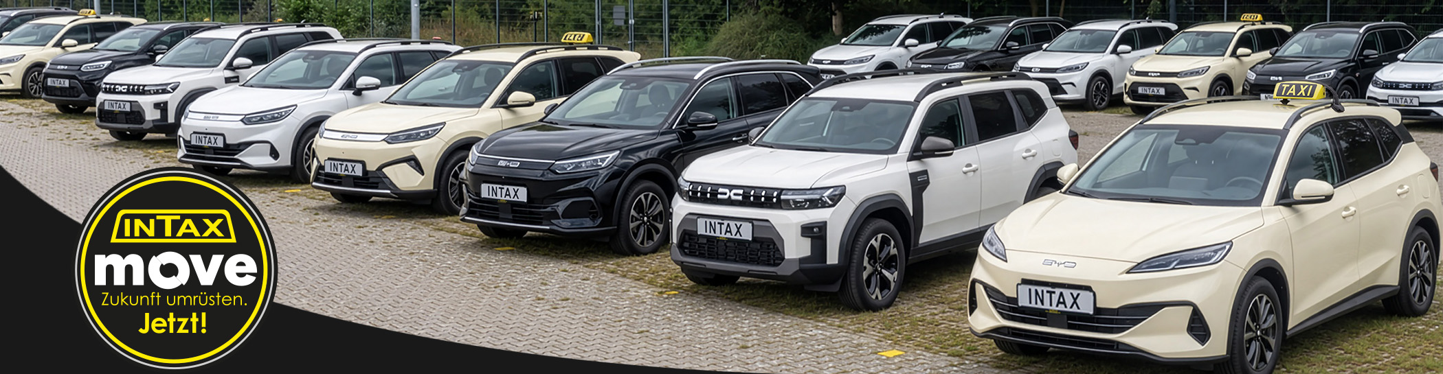 Kurzfristig verfügbare Modelle von BYD und Dacia als Taxi-Lagerfahrzeug bei INTAX